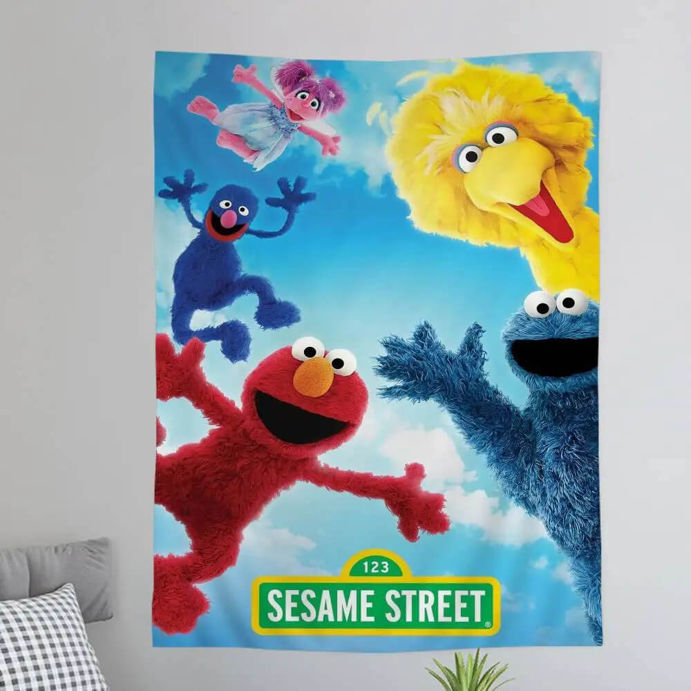 Sesame Street themed room decor tapestry