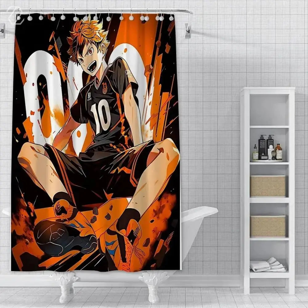 Orange and black Haikyuu anime curtain with Hinata
