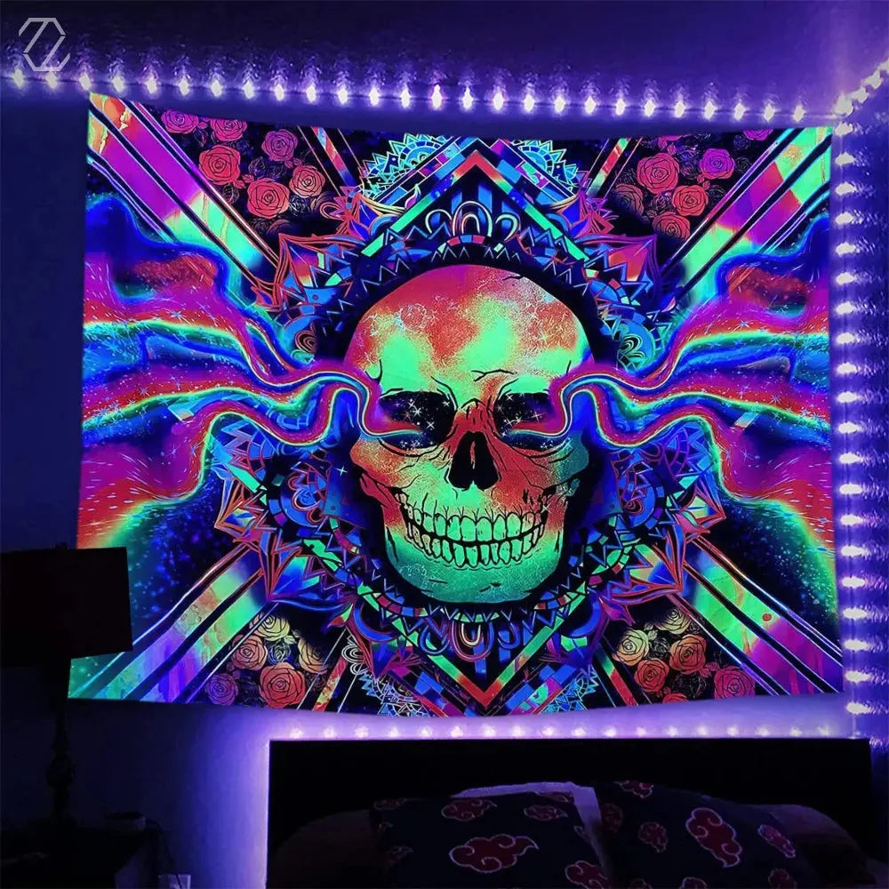 Skull UV Reactive Tapestry My Store