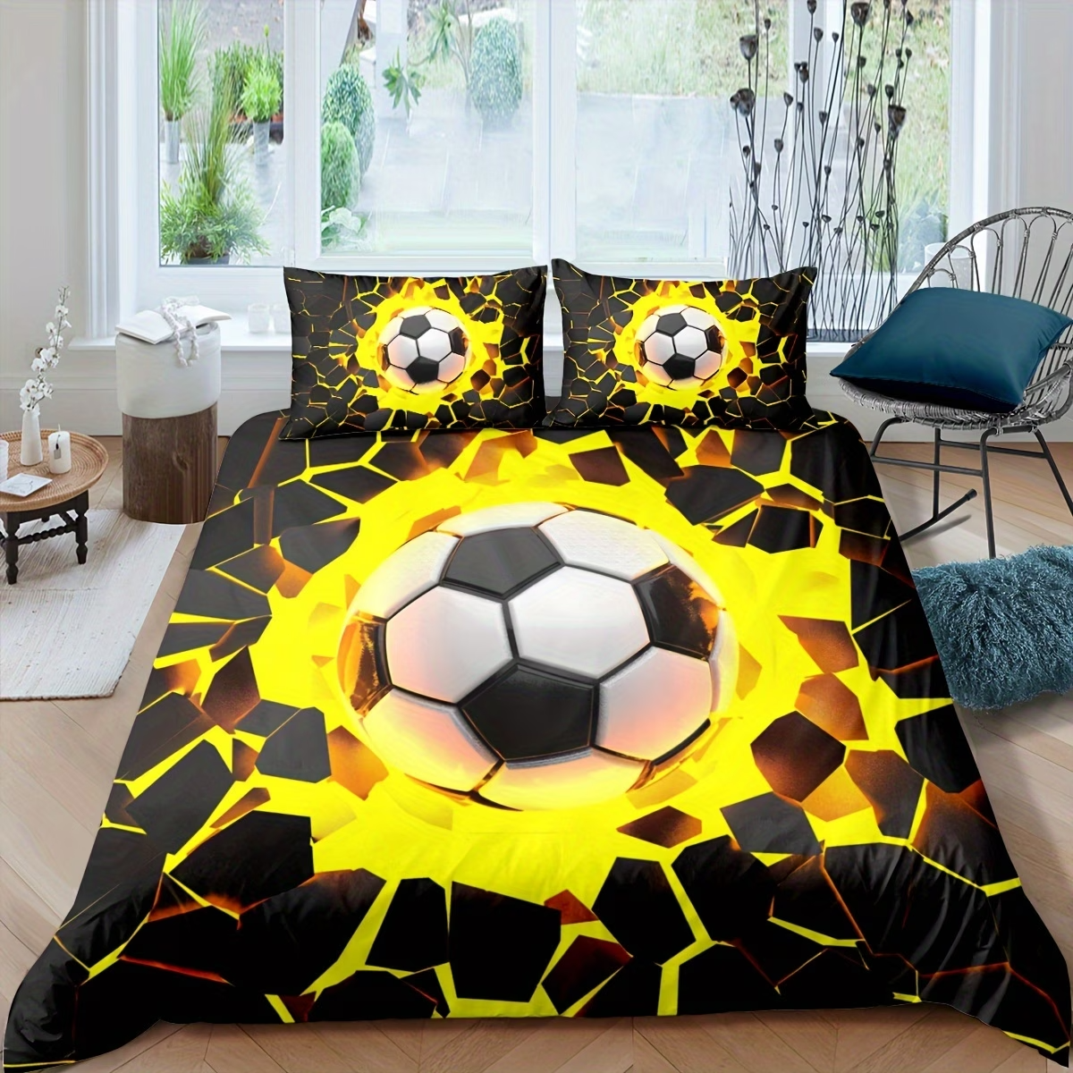 Soccer football duvet cover