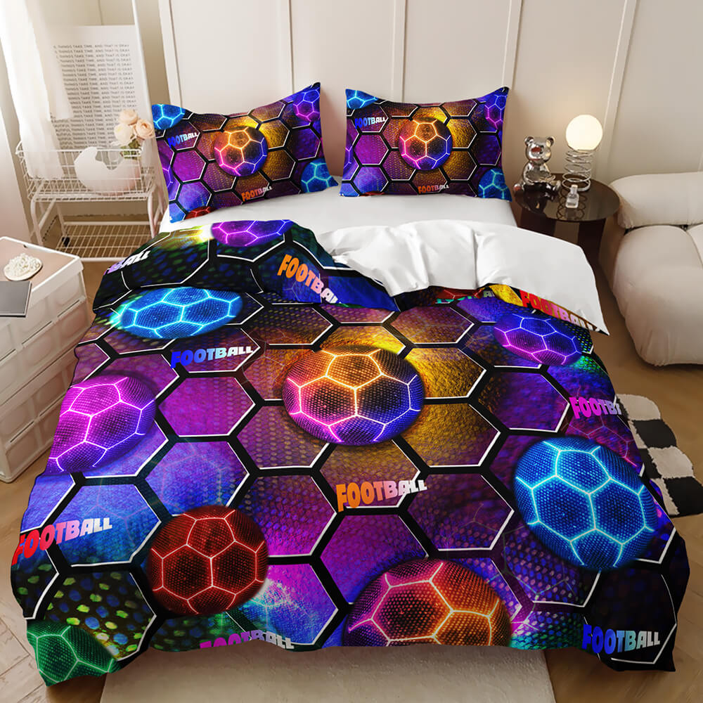 Kids soccer bedroom bedding