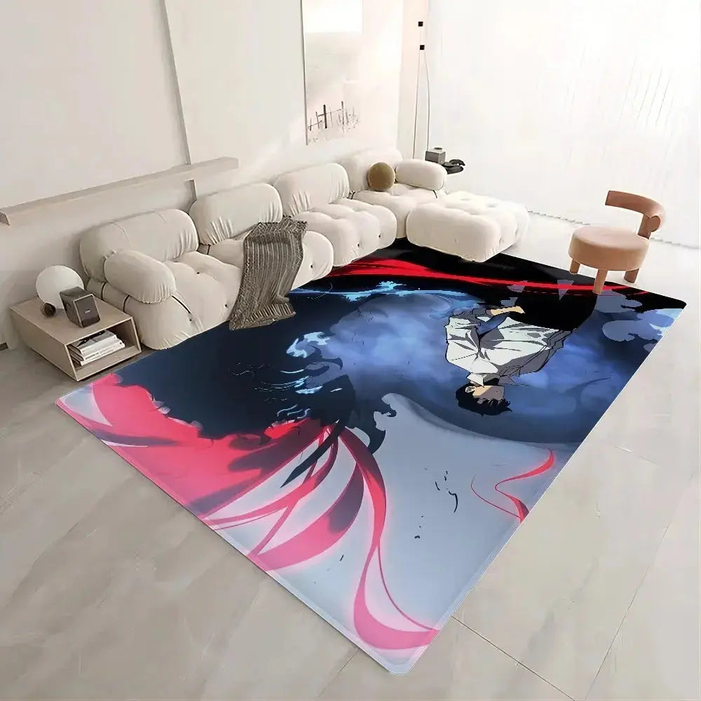 Solo Leveling rug used near laundry space or washing area