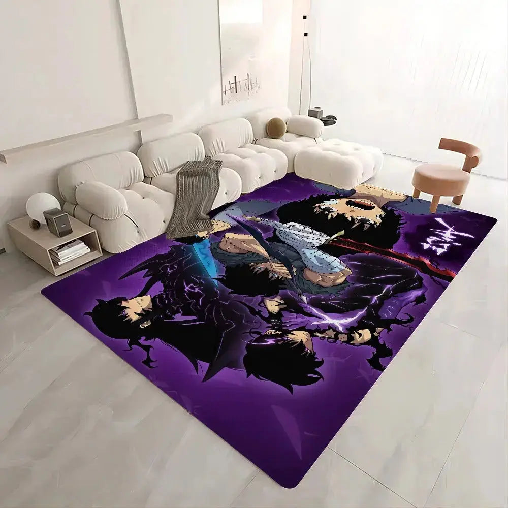 Modern home decor with anime Solo Leveling room mat