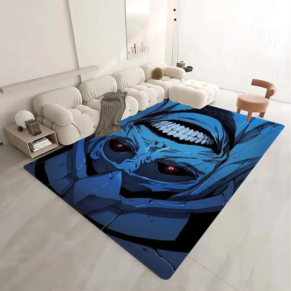 Anime-inspired home decor rug with Solo Leveling character