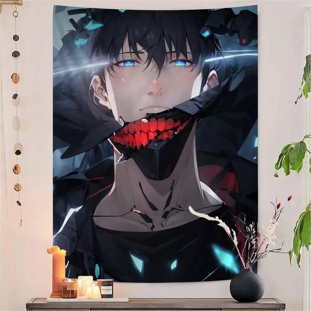 Sung Jin-Woo Anime Wall Flag – Webtoon Inspired Art