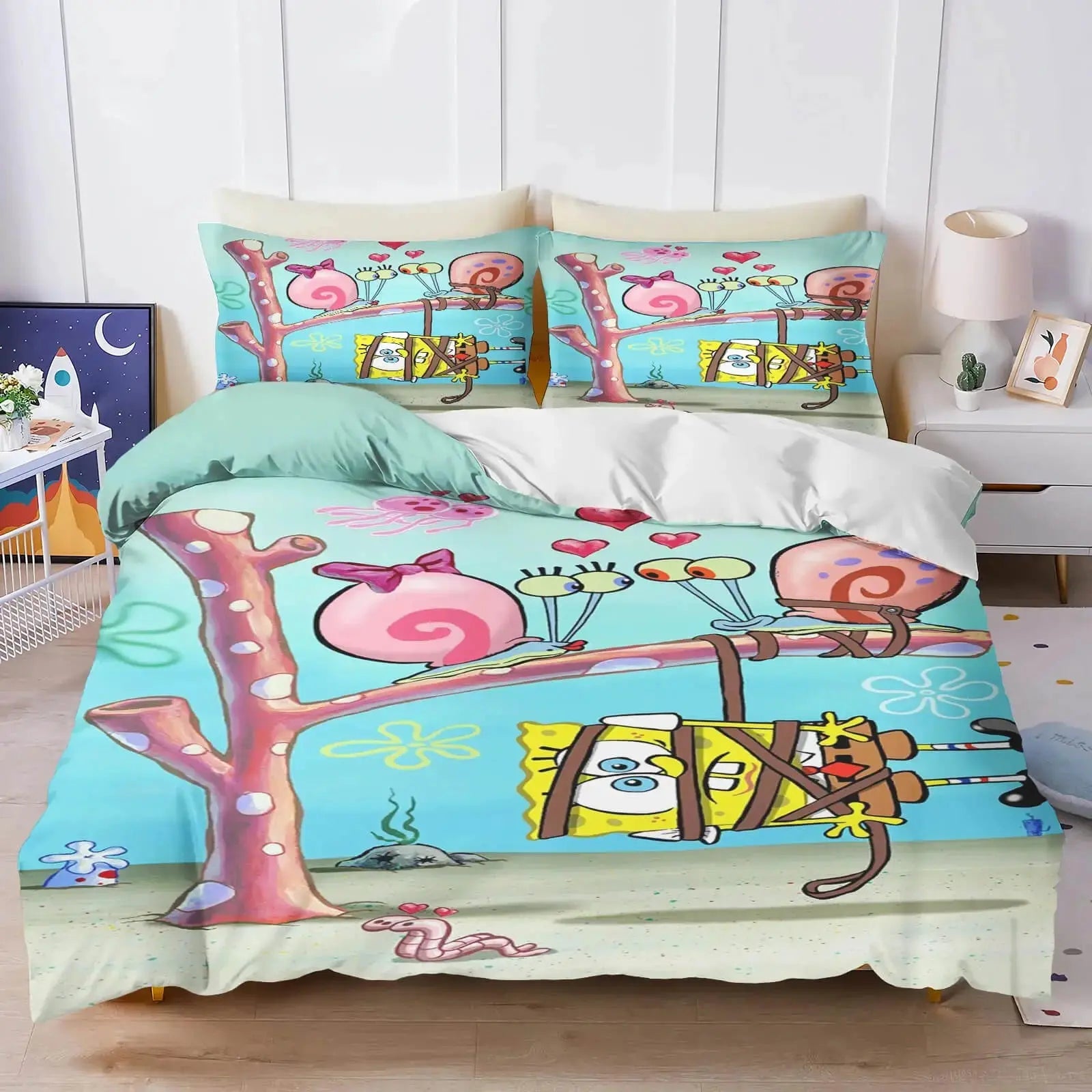 Spongebob SquarePants & Gary Quilt Cover Zirconic