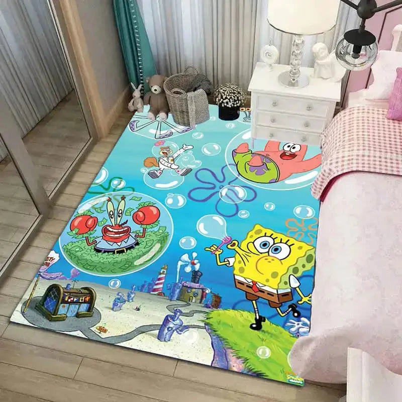 Spongebob Mr.Krabs & Patrick Star Cartoon Kids Rug Zirconic