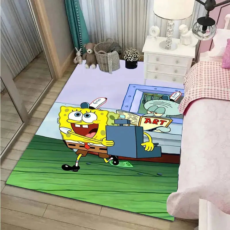 Spongebob Squarepants & Squilliam Fancyson Cartoon Kids Rug Zirconic