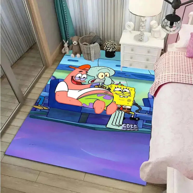 Spongebob Patrick Star & Squilliam Fancyson Cartoon Kids Rug Zirconic