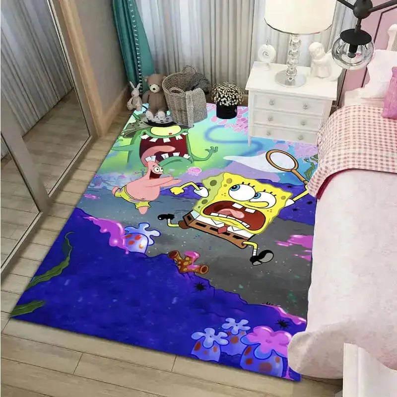Spongebob Plankton & Squarepants Cartoon Rug Zirconic
