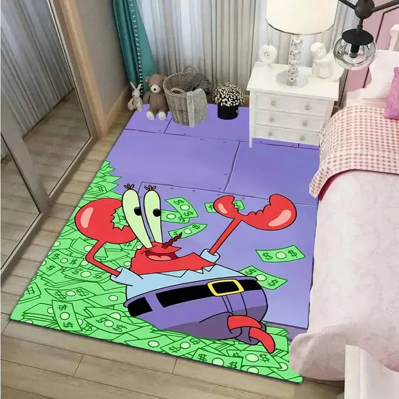 Spongebob Mr.Krabs Cartoon Kids Rug Zirconic