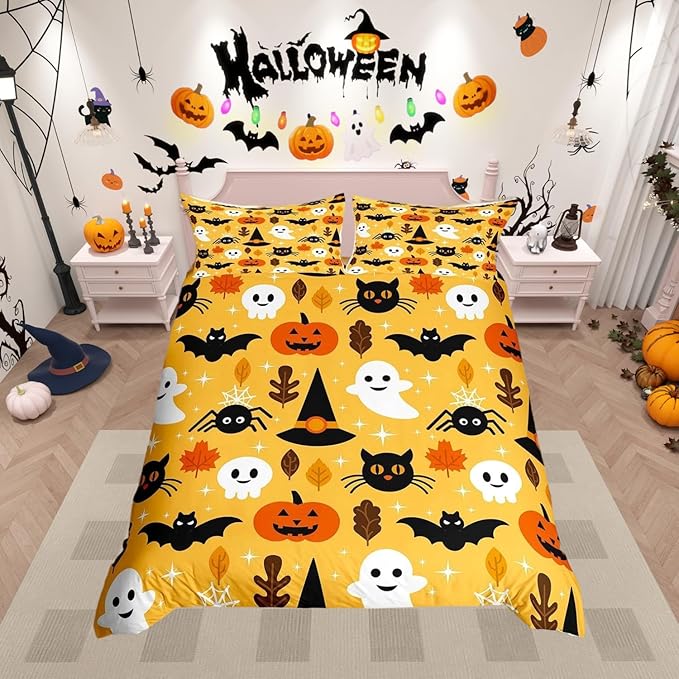 Spooky Night Kids Quilt Cover – Soft & Fun Halloween Bedding