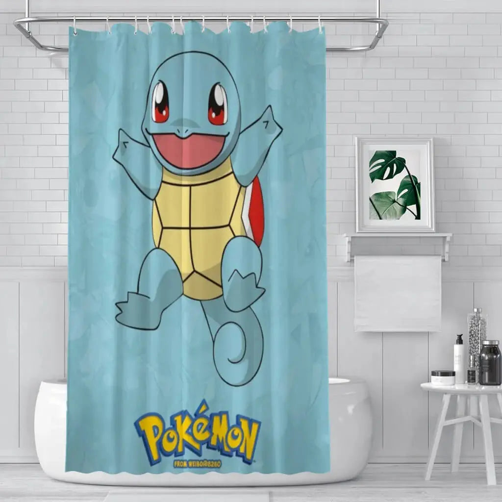 Squirtle Pokemon Shower Curtain