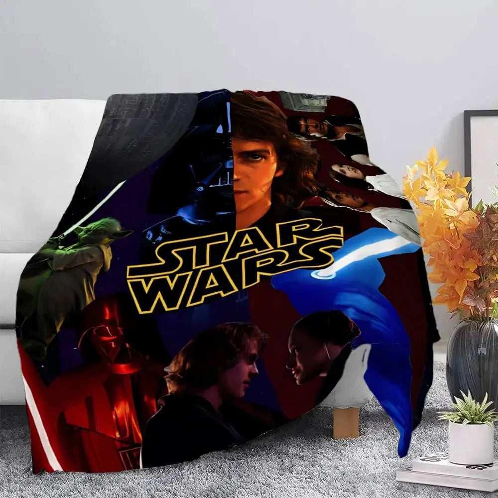 Star Wars Yoda & Princess Leia Throw Blanket Zirconic