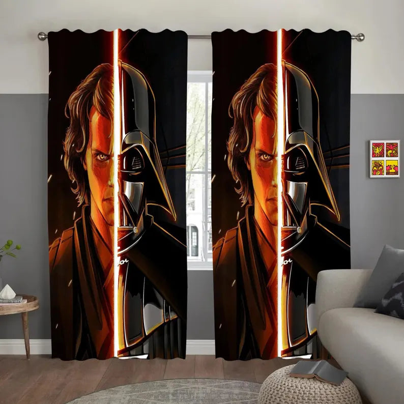 Star Wars Curtain: Darth Vader & Obi-Wan, Kids Room Decor