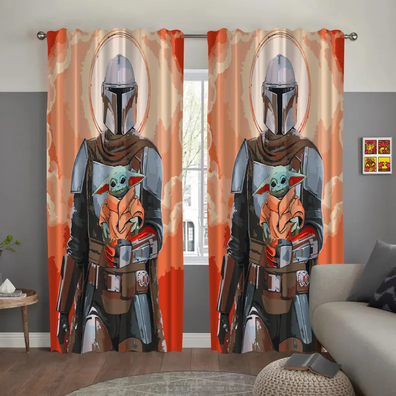 Star Wars Mandalorian Themed Curtain: Printed Satin Fabric
Children's Room Curtains
