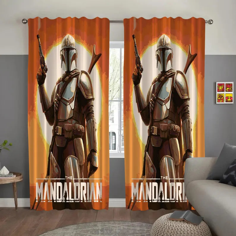 Star Wars Mandalorian Themed Curtain: Printed Satin Fabric
Kids & Adults Room Curtains