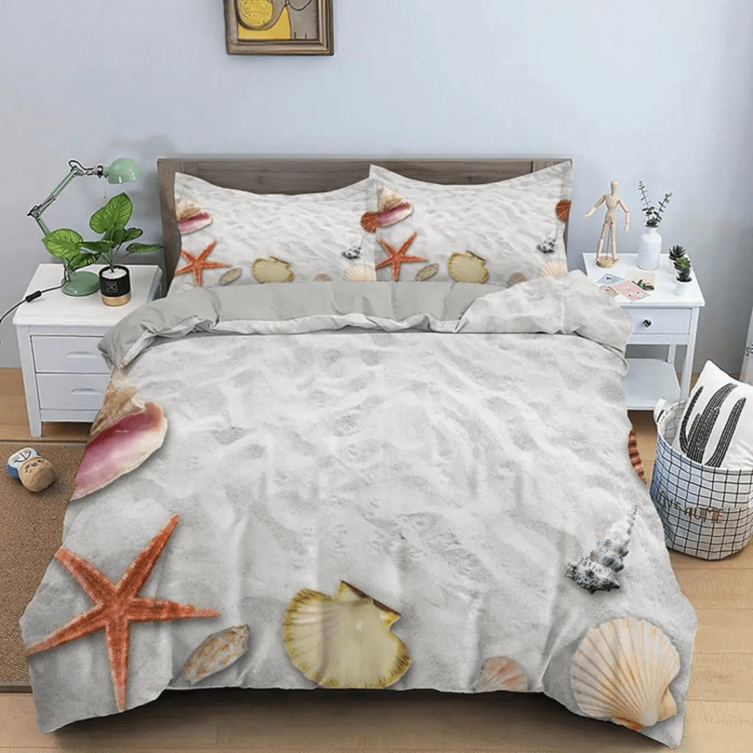Ocean wave starfish seaside beach duvet cover bedding