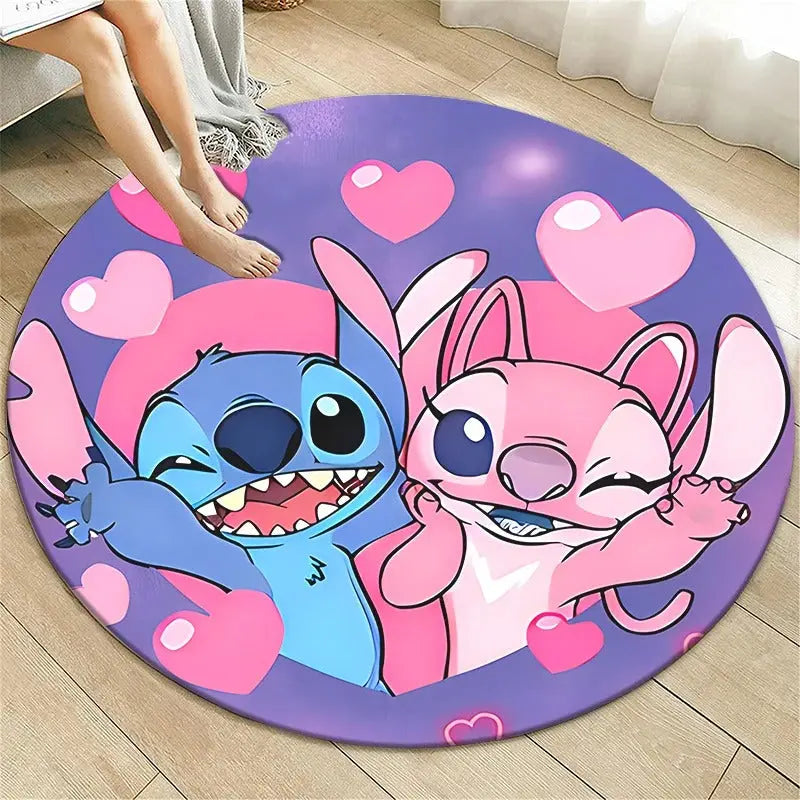 Round Stitch cartoon rug with flannel top for nursery or hallway