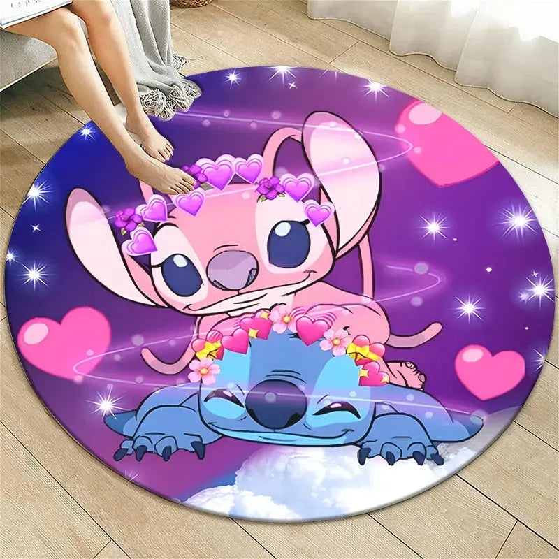 Colorful stitch cartoon floor rug for nursery and kids' room