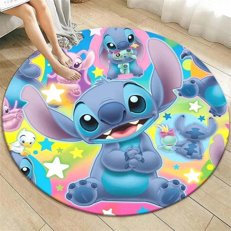 Stitch cartoon round picnic mat for outdoor and indoor decor