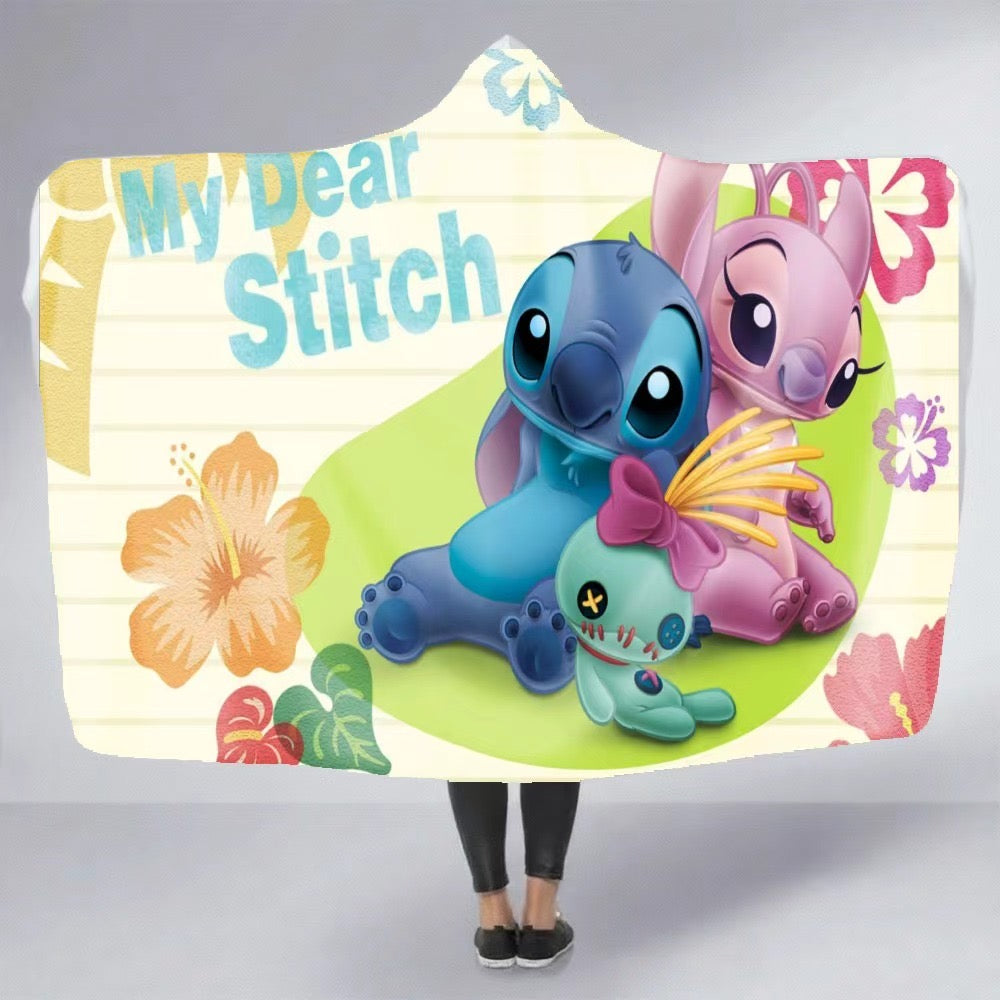  Stitch and Lilo flannel hooded blanket 