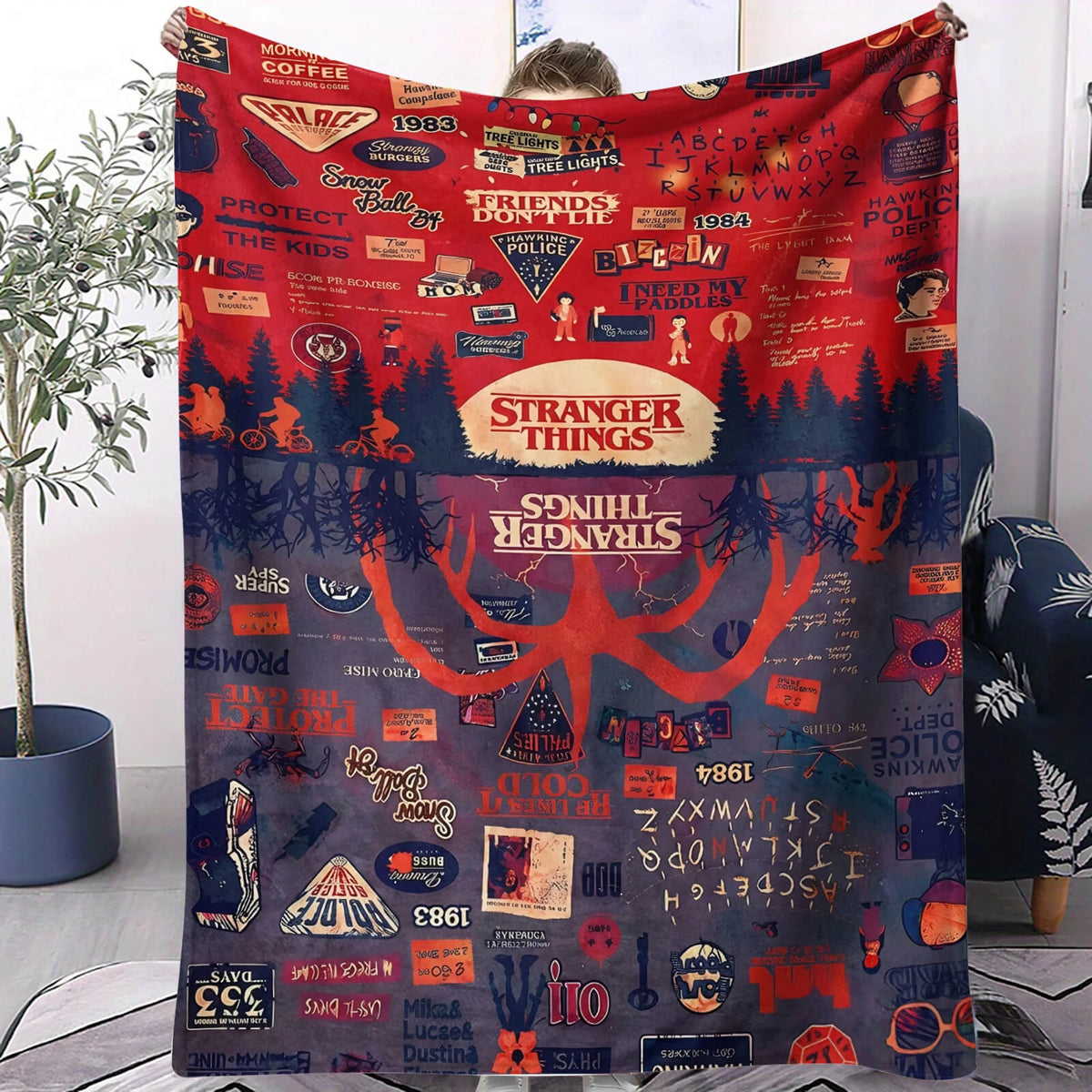 Horror TV series inspired throw blanket