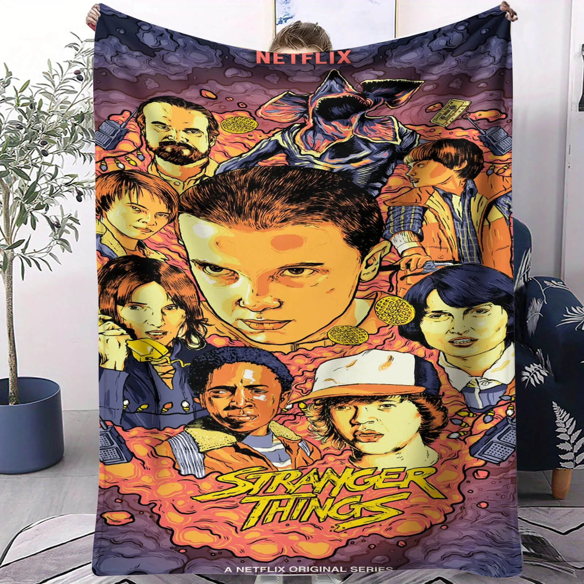 Lightweight Stranger Things blanket for fans
