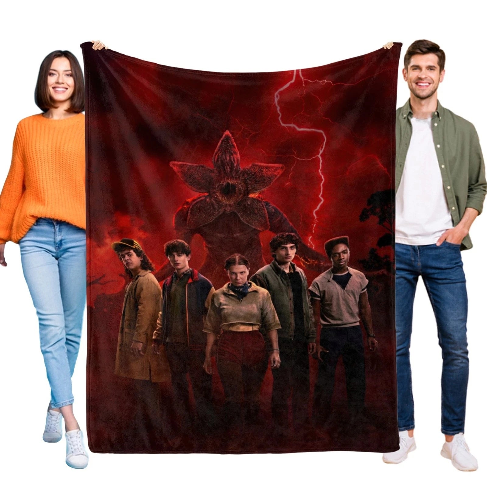 Soft polyester fleece Stranger Things blanket