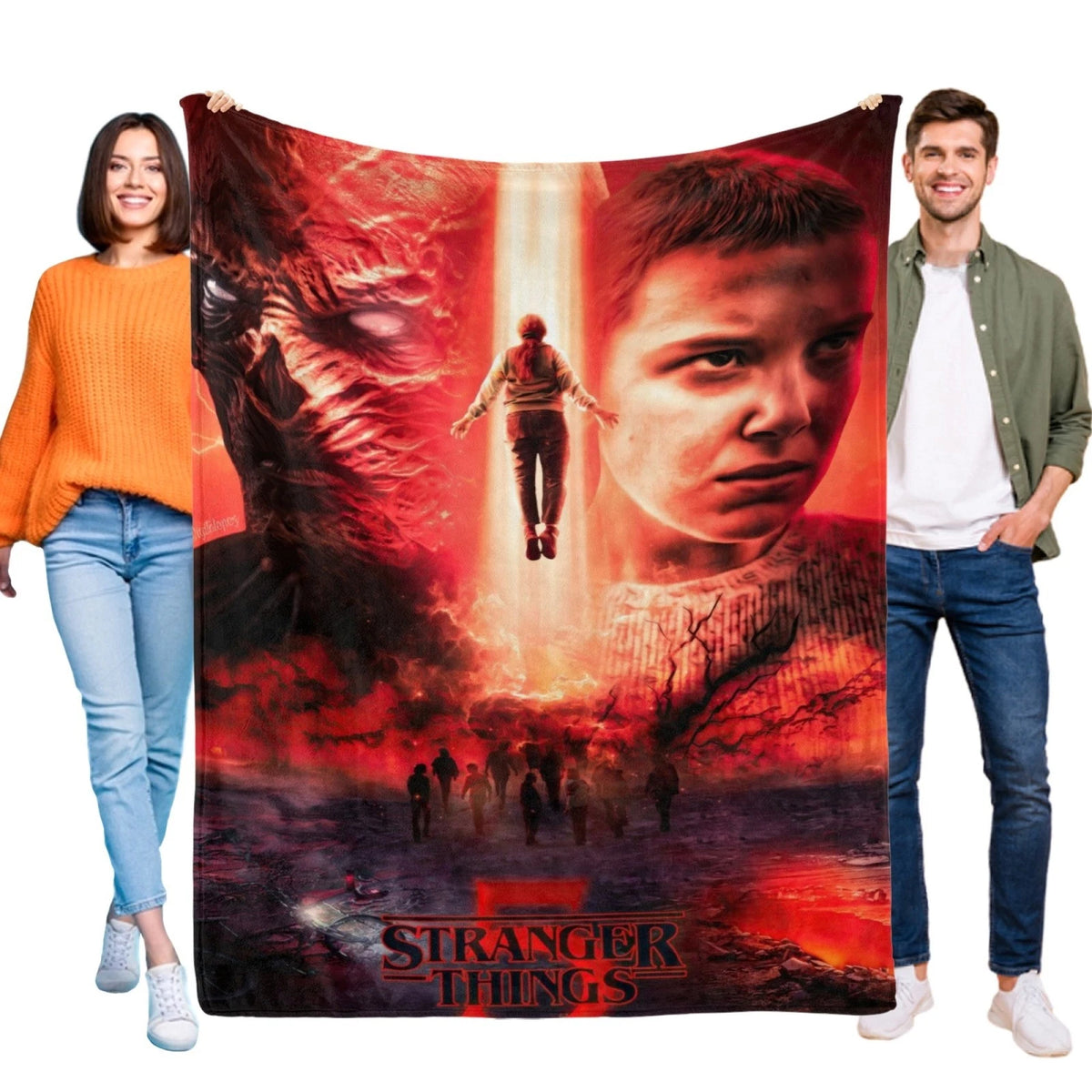 Stranger Things fan gift fleece blanket
