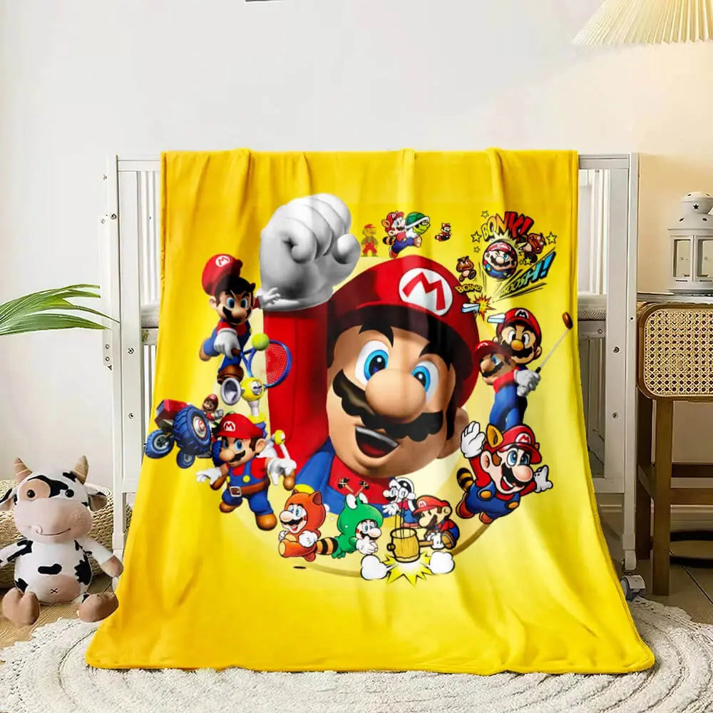 Super Mario Cartoon Kids Throw Blanket Zirconic