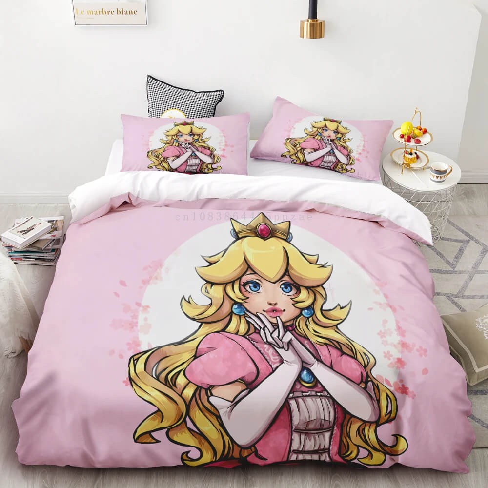 Girls pink Super Mario Princess Peach duvet
