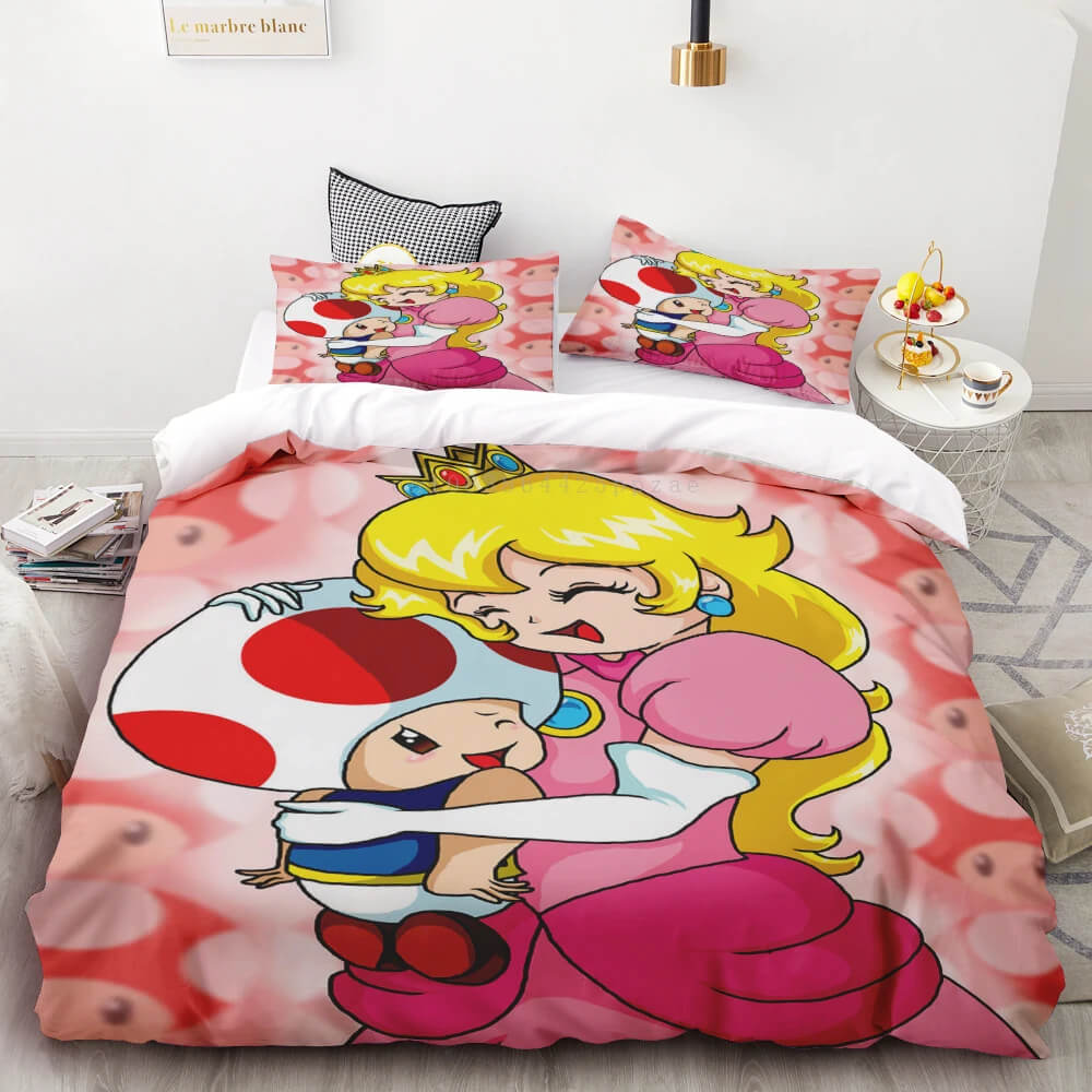 Super Mario Princess Peach kids bedding set