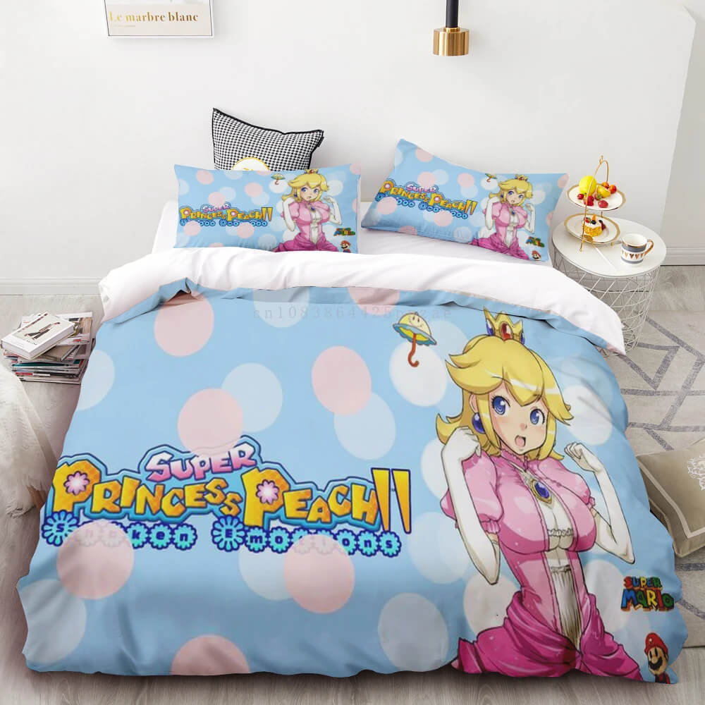 Princess Peach duvet cover for girls bedroom
