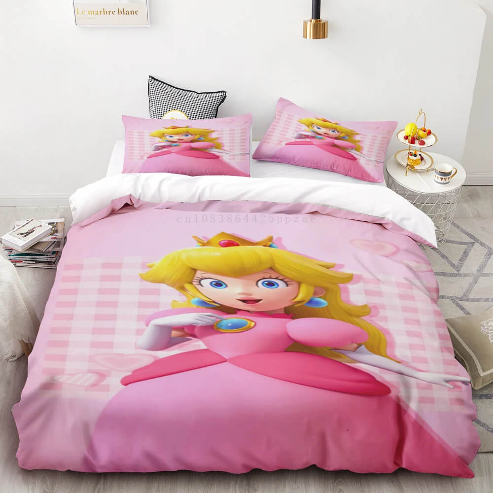 Soft cozy Princess Peach kids duvet cover