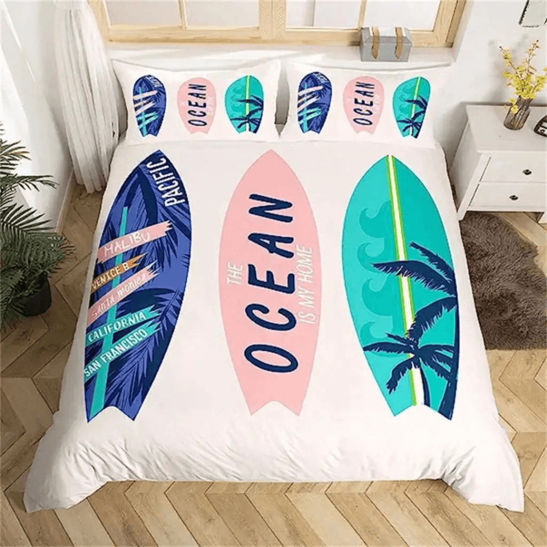 Beach vibe surfboard doona cover modern home bedding