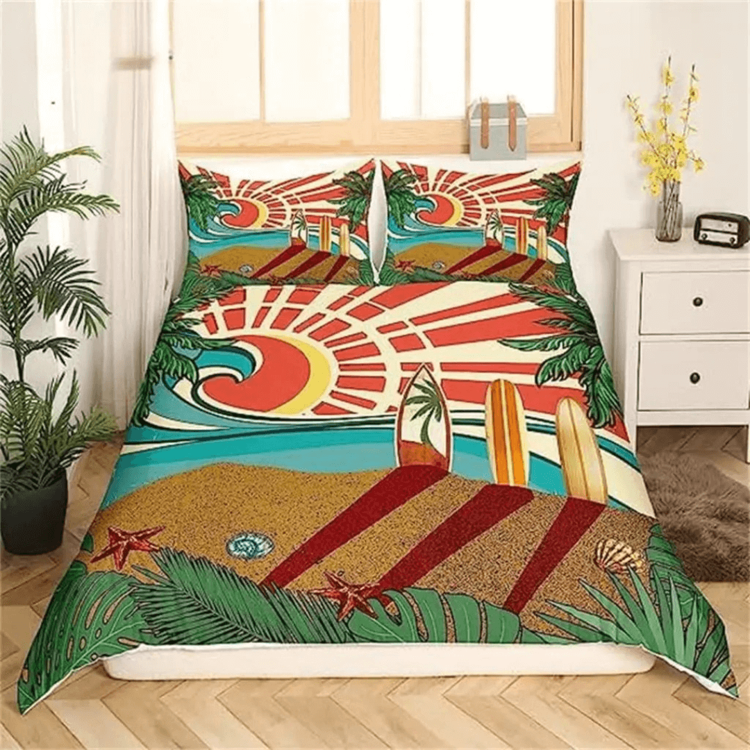 Surfboard summer beach doona cover ocean theme bedding
