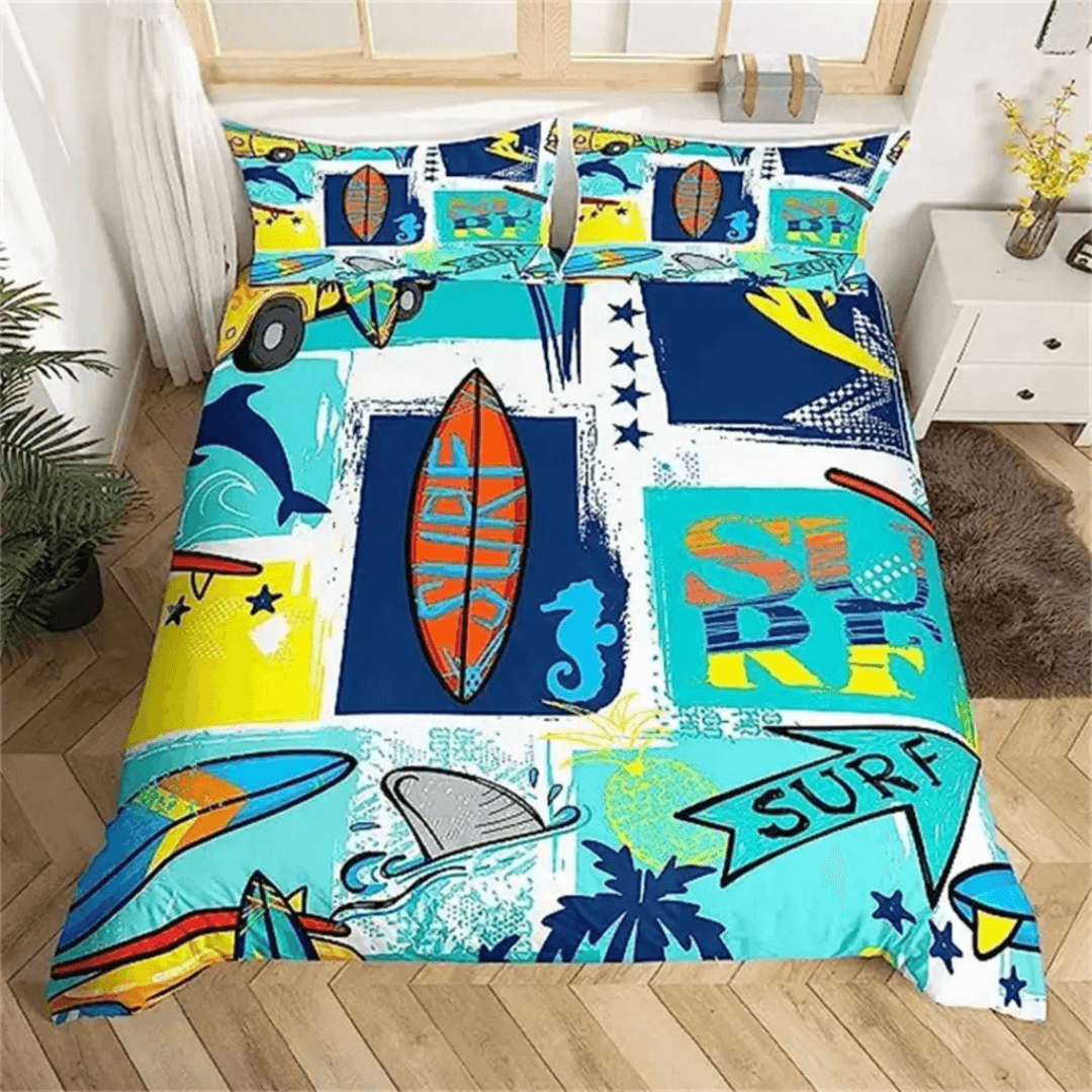 Ocean surfing doona cover for kids and teens bedroom
