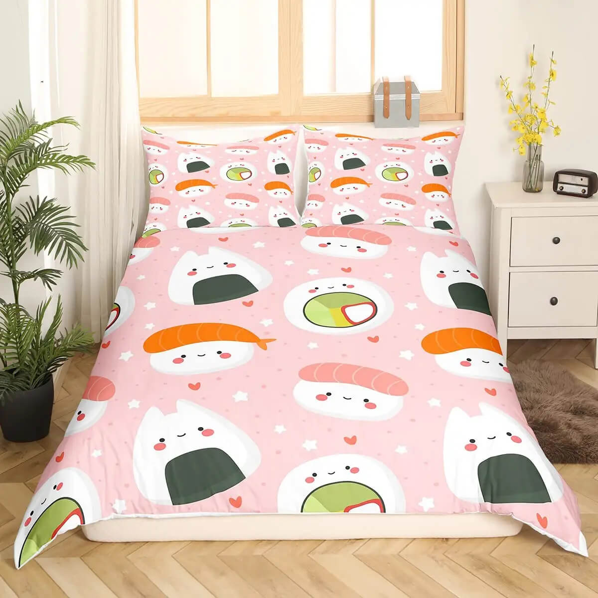 cute pink sushi girl bedroom decor