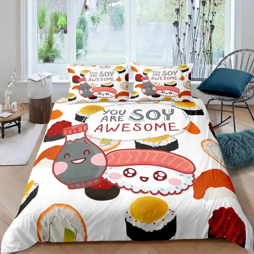sushi HD print bedding