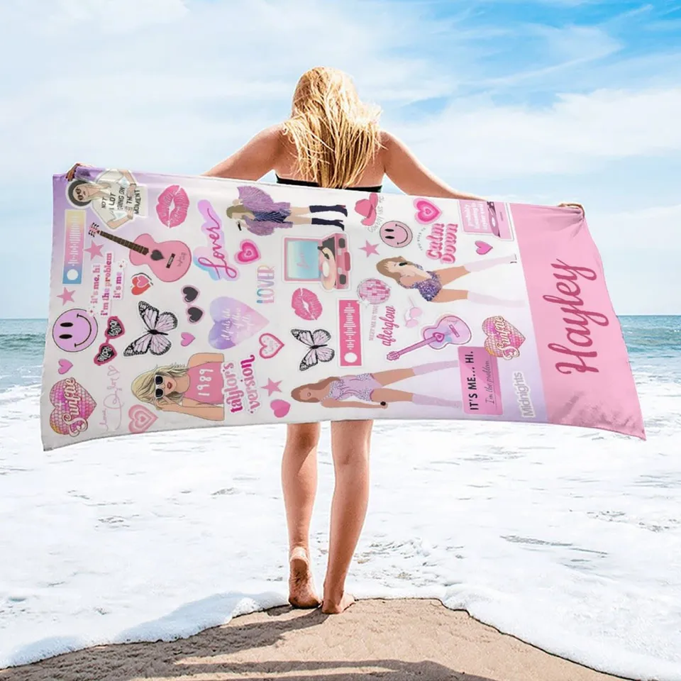 Taylor Personalized Beach Towel, taylor version Beach Towel 