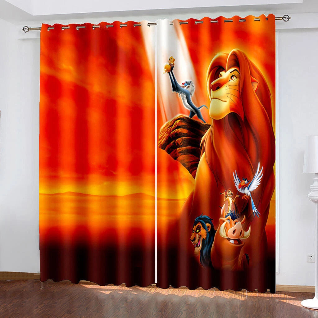 Simba cartoon curtains for bedroom