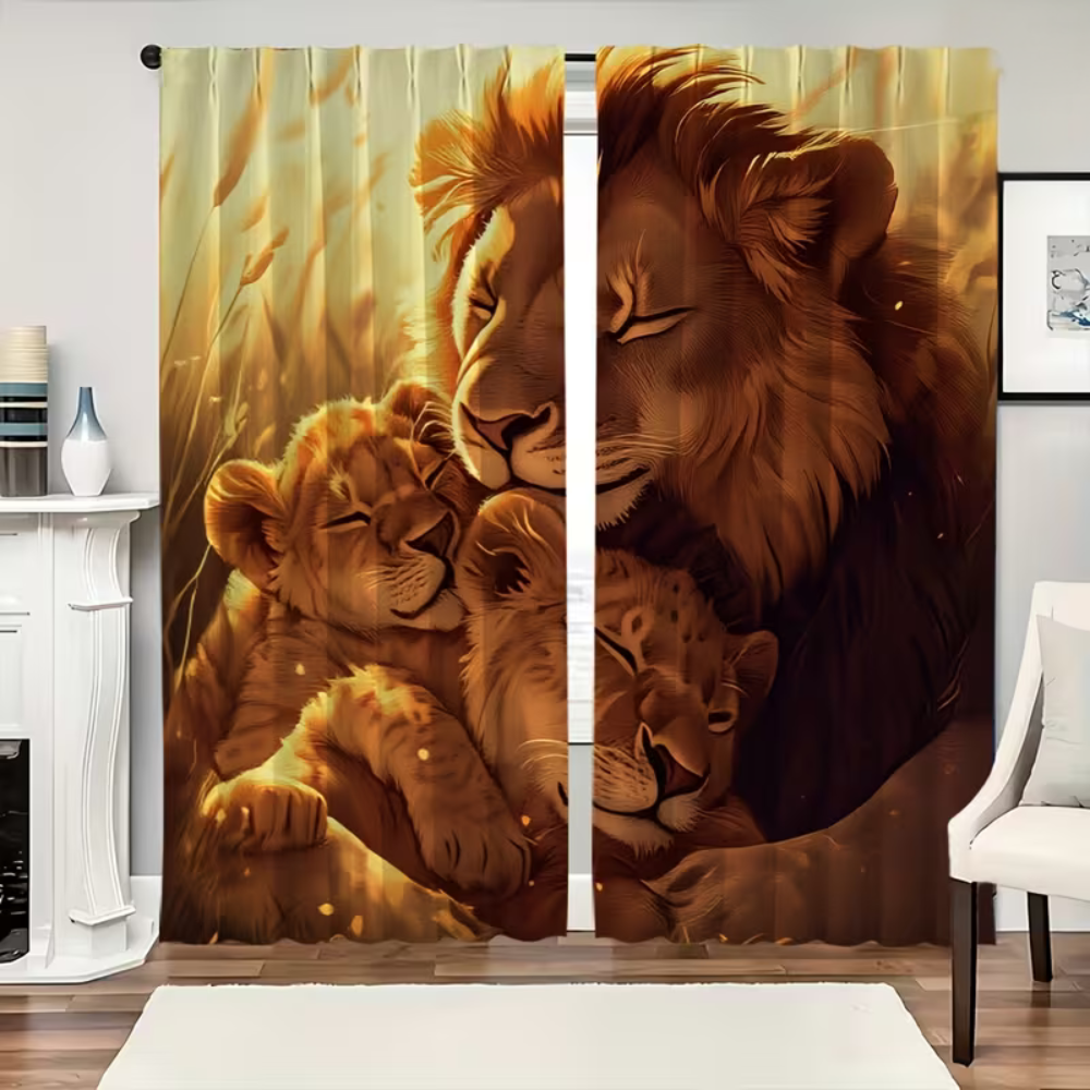 Vibrant Simba bedroom curtains
