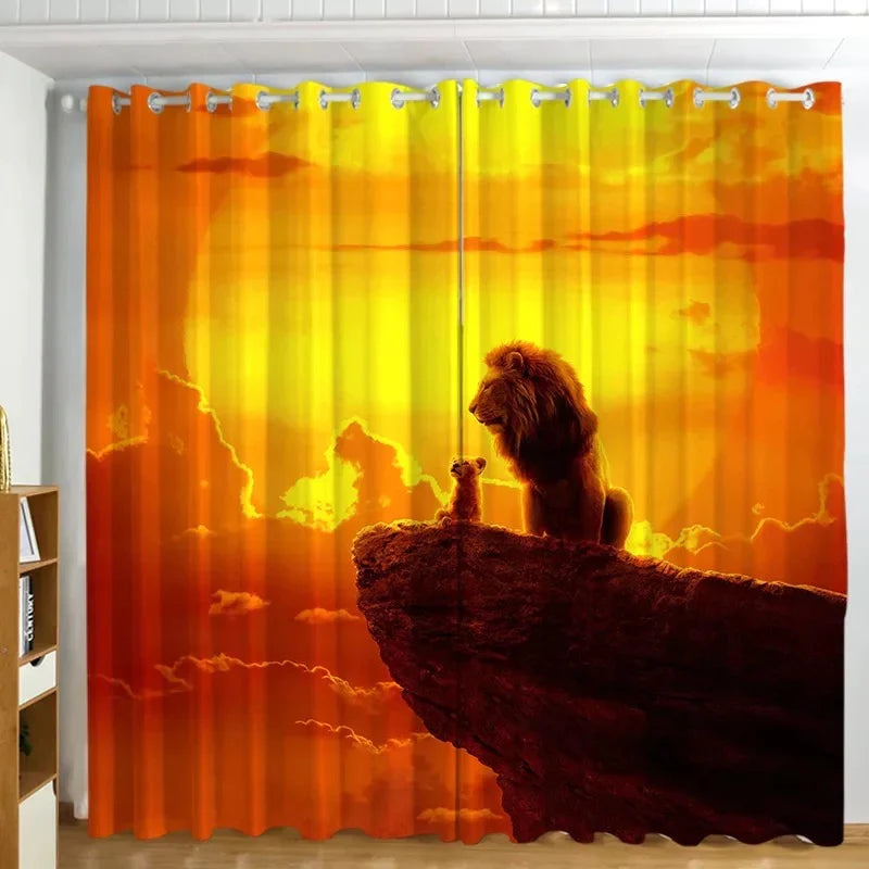 The Lion King Animal-themed bedroom curtains
