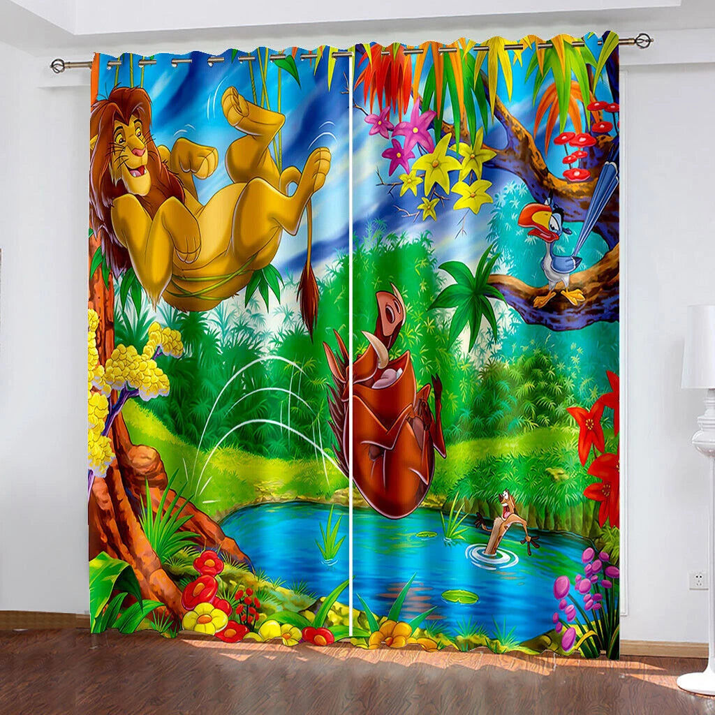 Safari-themed blackout window curtains