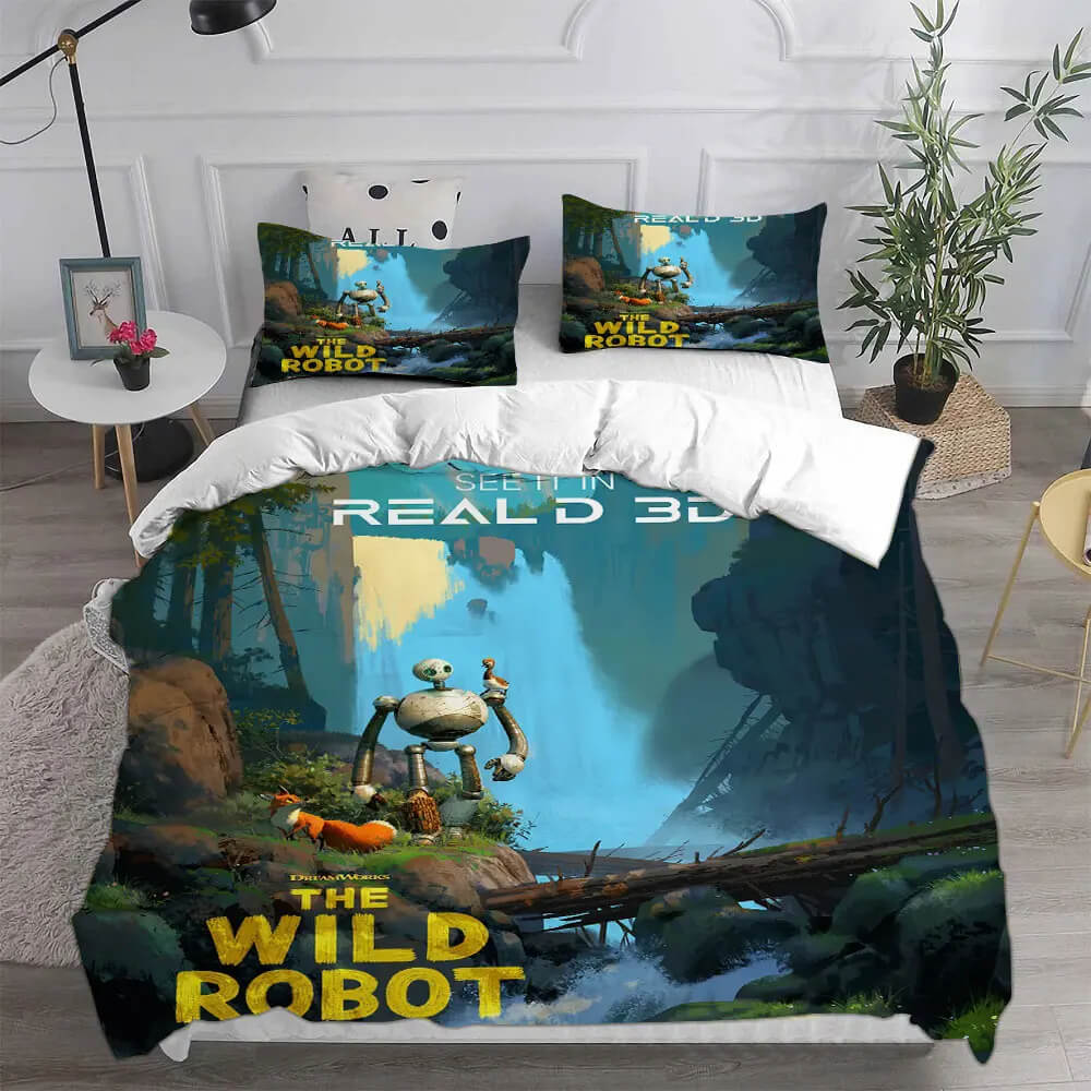Cute Cartoon Robot Bedding Set for Kids