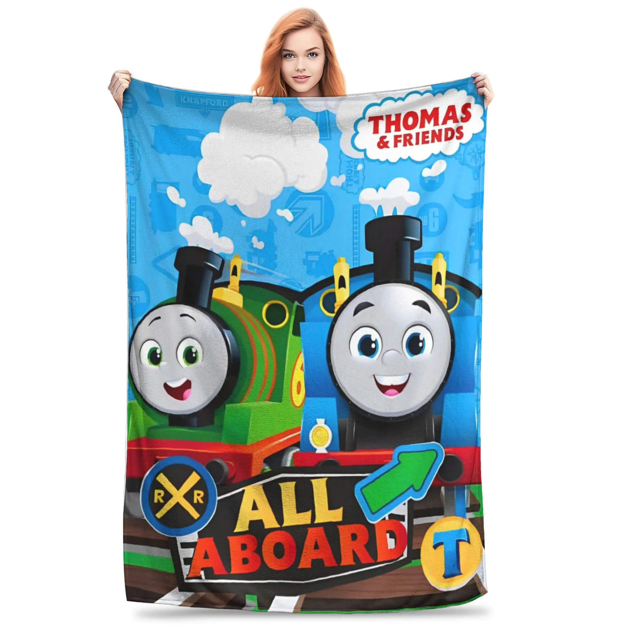 Plush cartoon throw blanket for toddlers and kids