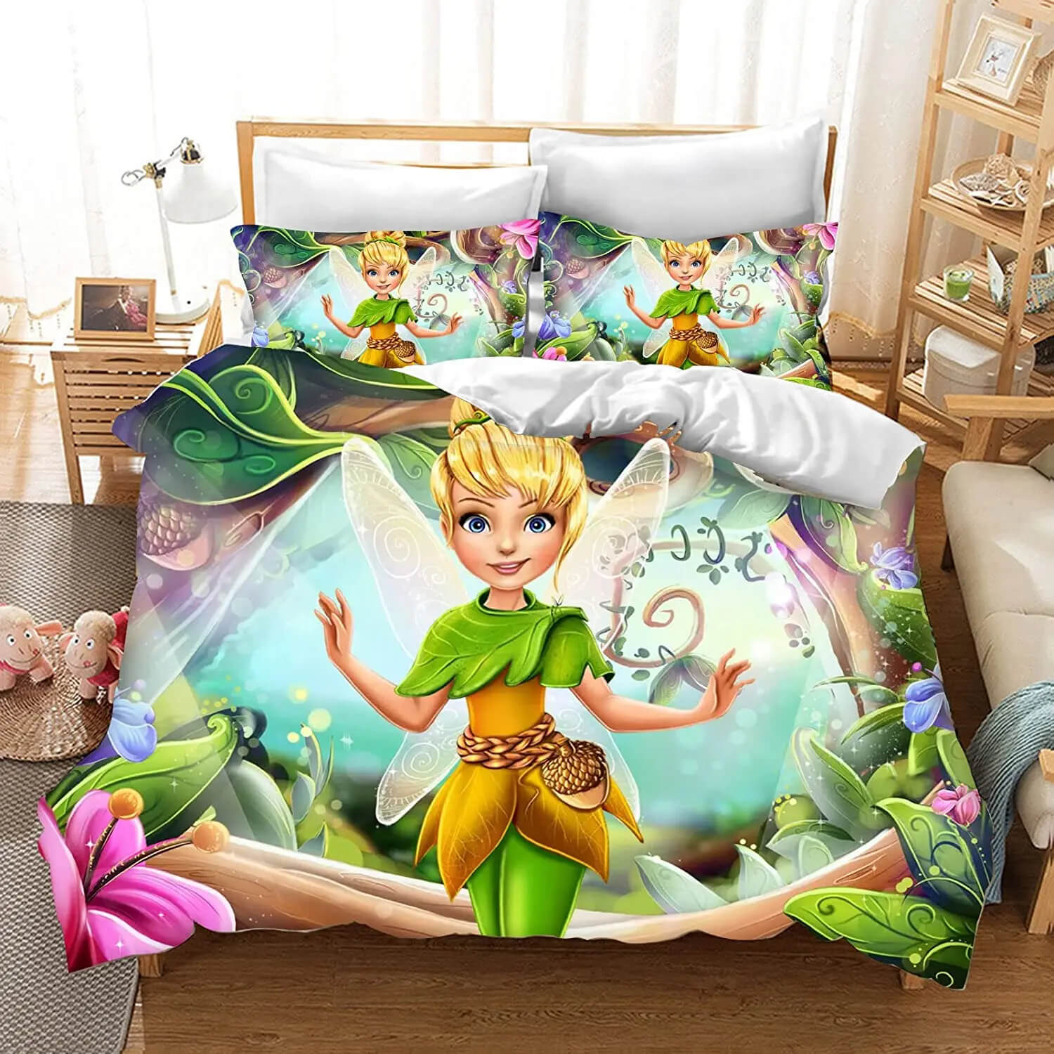 Cute Disney fairy Tinker Bell bedding set for teens