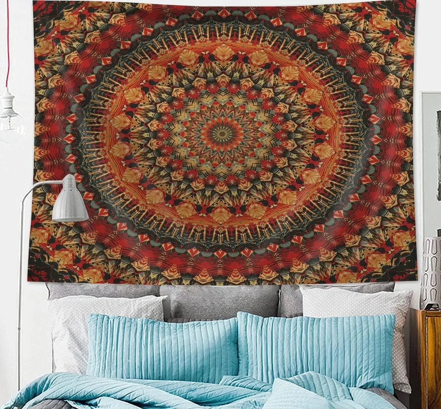 Traditional Indian mandala cloth used for a cultural celebration setting