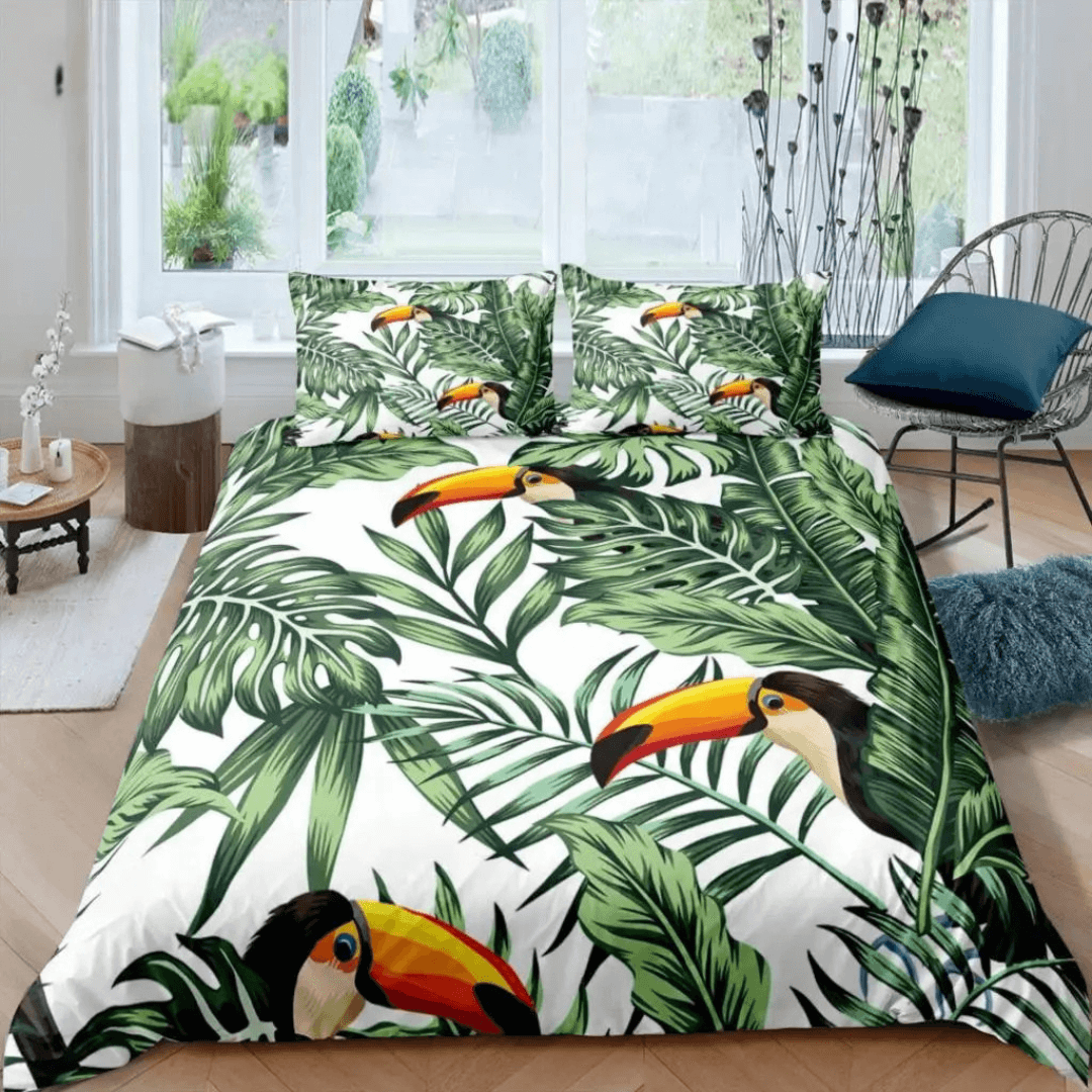 Botanical floral bird bedding for adults and teens